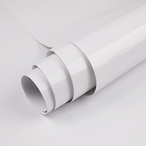 Hode papel adhesivo para muebles, blanco impermeable vinilo adhesivo muebles decoración 30×200cm.