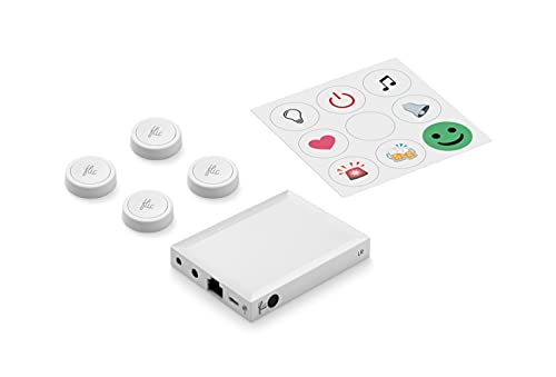 Flic 2 Kits de iniciación: Cuatro Botones Inteligentes + Flic Hub LR, para Smart Home con más de 1000 Dispositivos y Servicios compatibles, Homekit y Amazon