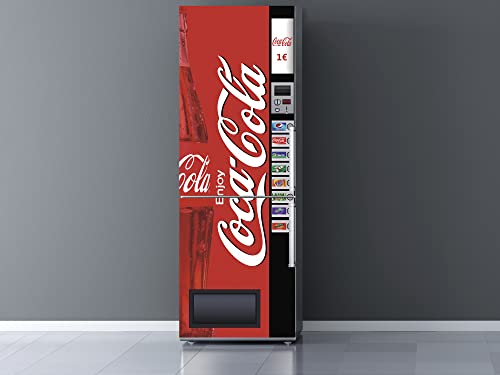 Oedim Pegatinas Vinilo para Frigorífico Máquina expendedora Cocacola | 185x60cm | Adhesivo Resistente | Pegatina Adhesiva Decorativa de Diseño Elegante