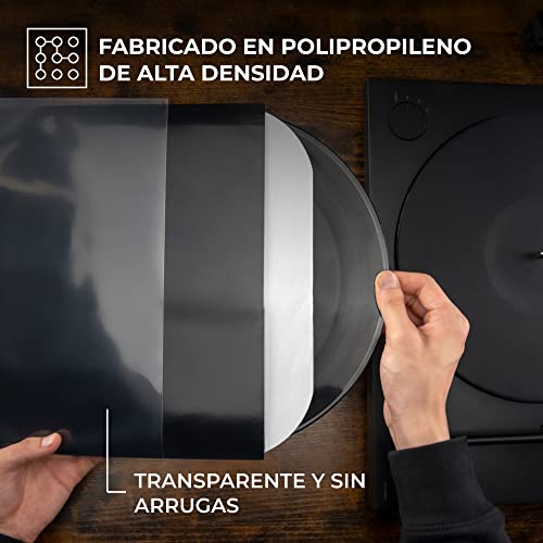 Big Fudge Fundas Exteriores para Discos de Vinilo - 30cm x 50uds. - Funda Transparente para Vinilos LP de Plástico de Polipropileno de Alta Densidad
