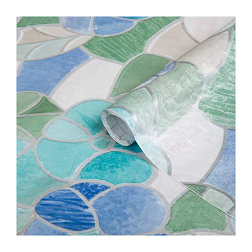 d-c-fix vinilo adhesivo para cristales ventanas Lisboa azul autoadhesivo opaco translúcido privacidad decorativo para mampara de ducha baño lámina pegatina 45 cm x 2 m