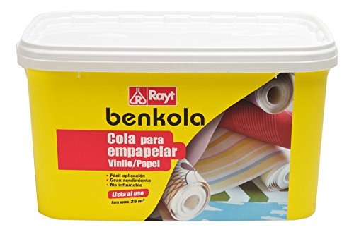 Rayt 1760-23 Benkola papel vinilo: Cola para empapelar. Lista al uso. Papel pintado o vinilo con dorso de papel o tejido. Excelente adherencia y fácil de usar. 5 kg
