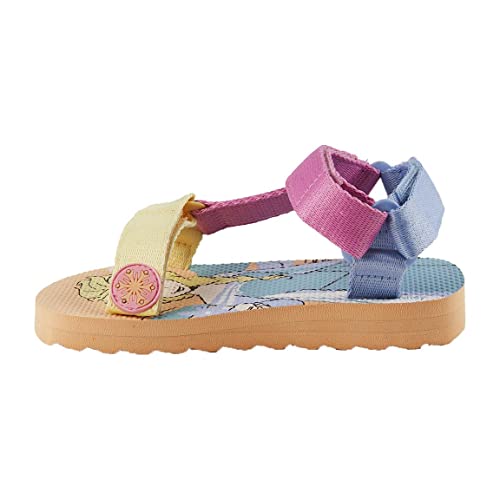 Sandalias de Elsa - Diseño Multicolor - Talla 31 - Sandalias de Poliéster con Suela de EVA, Cierre de Velcro y Parche de Goma - Producto Original Diseñado en España