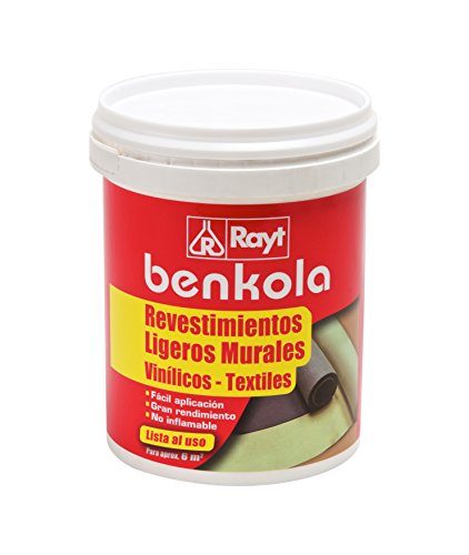 Rayt 1759-09 Benkola revestimientos ligeros: Adhesivo para papel pintado con dorso de tela sin tejer. Permite correción durante el proceso de colocación. Lista al uso. 1 kg