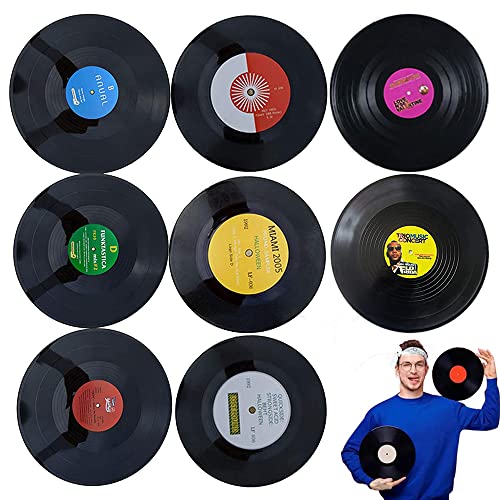 8 Piezas Discos de Vinilo para Decoración de Pared, Vinyl Record Decoration, Diseño Retro de Discos de CD, Discos de Vinilo para Decoración de Pared, para Bares, Interiores, Dormitorios