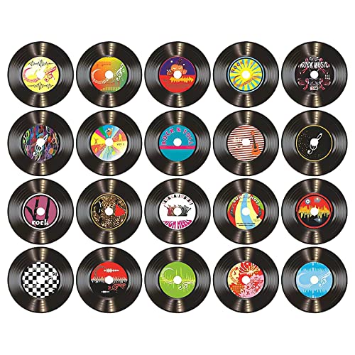 20 piezas de decoración de discos de los años 80 marco de discos Retro decoración de pared estética para café fiesta en casa negro