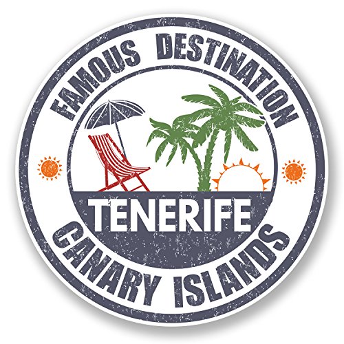 2 x 10 cm vinilo Tenerife viaje equipaje etiqueta España Islas Canarias # 6730
